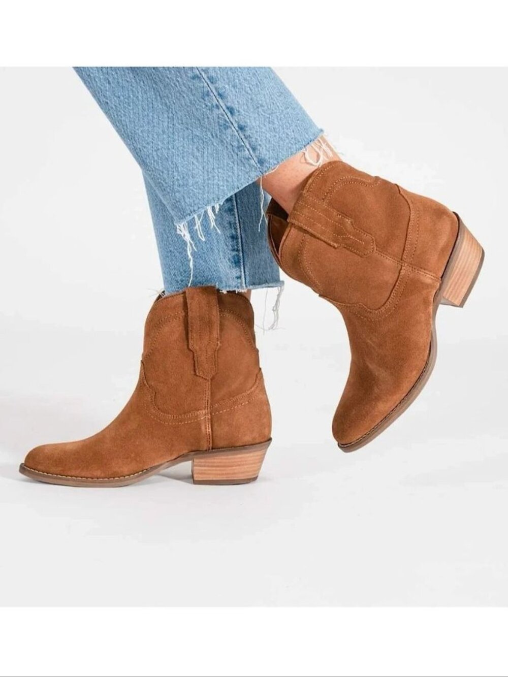 DINGO Tumbleweed Western Booties Ankle Boots Size 8.5 Whiskey Brown Suede NEW